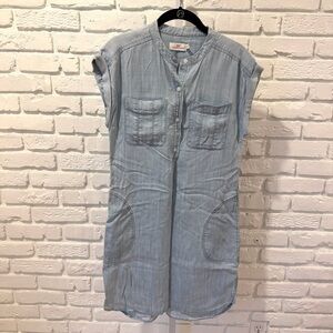 Vineyard Vines 100% TENCEL™ Chambray Sleeveless Button-Front Dress | Size 0